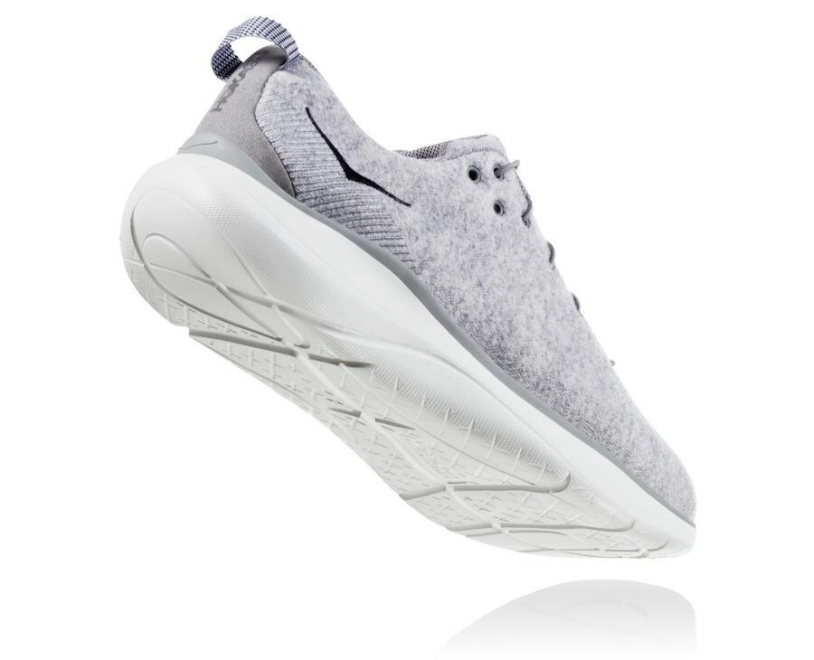 Running Shoes Mens - Hoka One One Hupana Flow Wool - Grey - EWTIQVG-52